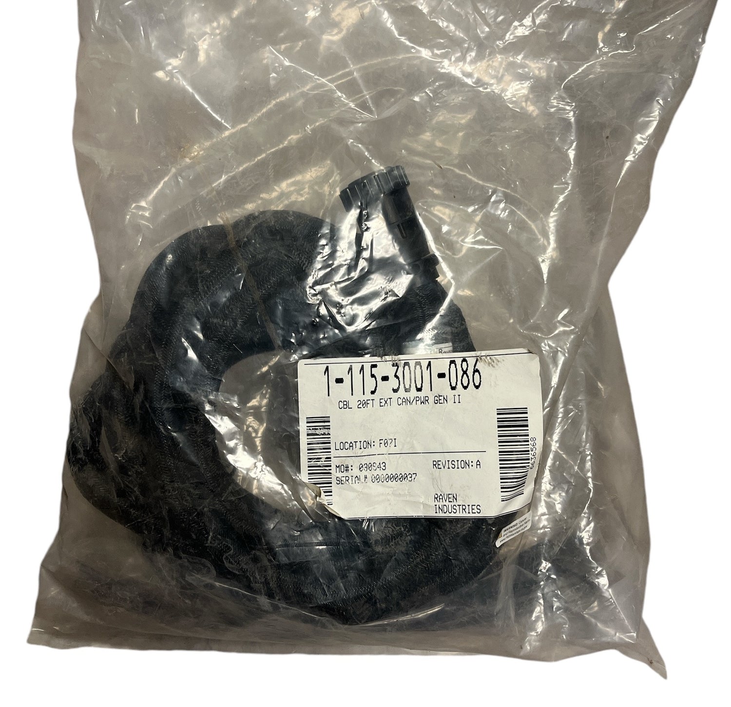 Raven CAN/Power Implement Extension Cable Gen II, 20 Foot - 115-3001-086