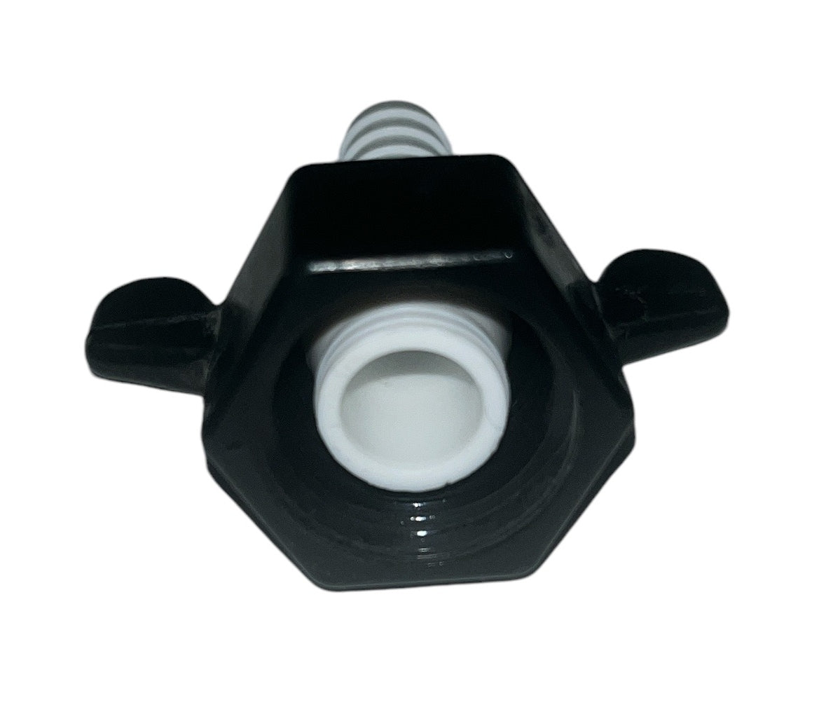 Shurflo Polypropylene Hex Swivel Straight 3/8" Barb x 1/2" FNPT - 234-2916