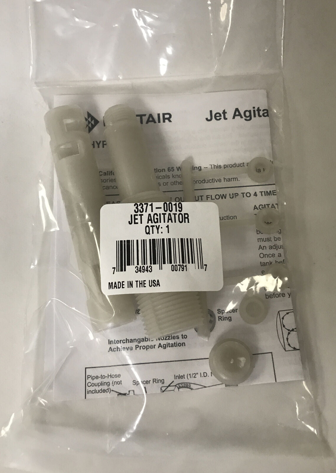 Hypro Polypropylene Jet Agitator 3/4" - 3371-0019