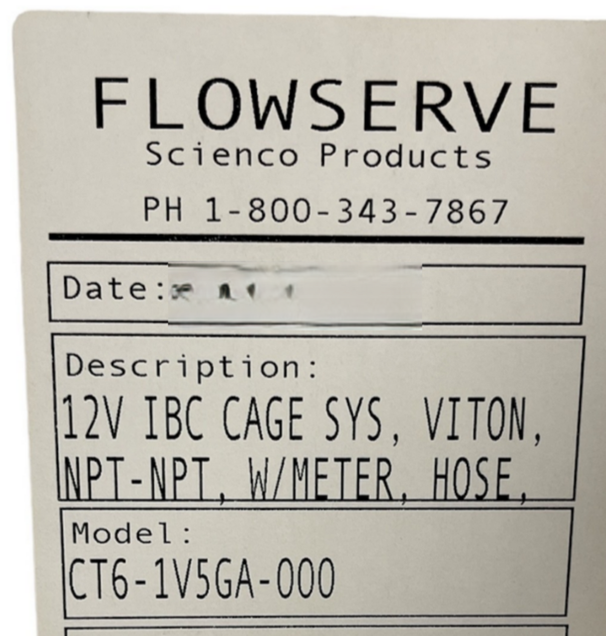 Flowserve IBC Caged System 12V Viton Chemical Pump with Meter - CT6-1V5GA-000