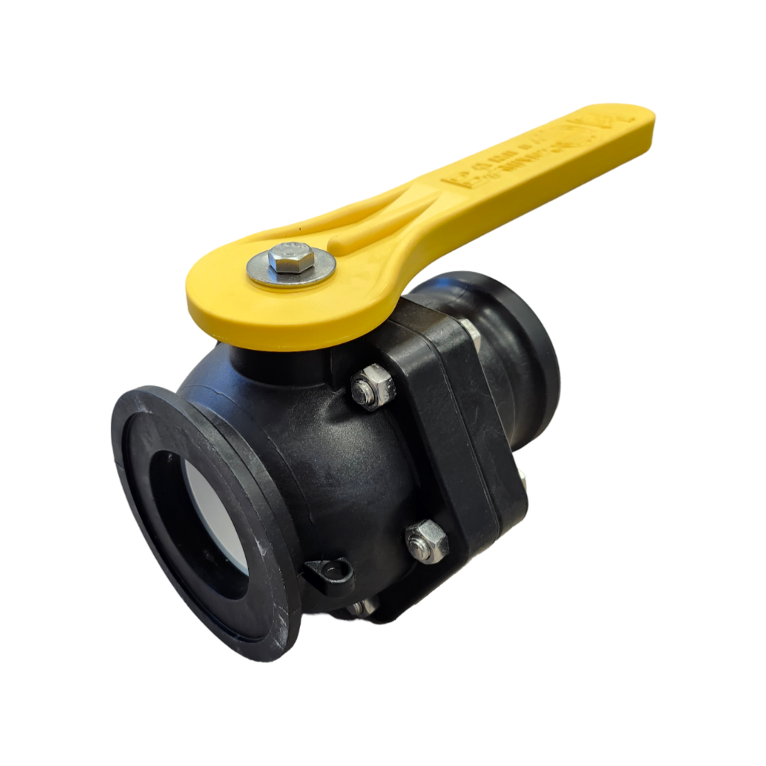 Banjo 3 inch Manifold Stubby Valve w/ Long Handle Flange X Male QDC - MVSF300