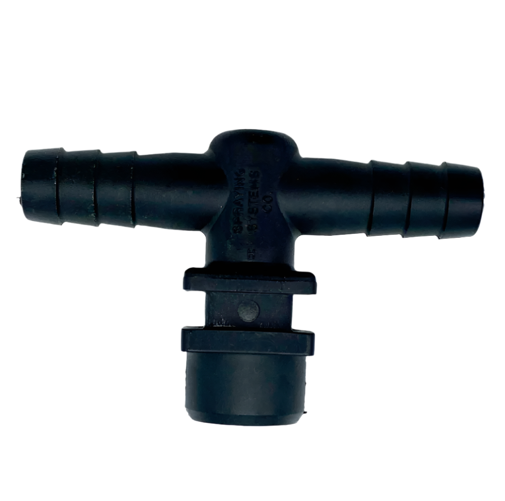 TeeJet Hose Connector Tee for QJ111 Clamp 1/2" Barb X 1/4" FPT - 18646-NYB-540