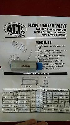Ace Pumps Flow Limiter 206N, #8 SAE Male x 1/2” NPT Female - LS-206N (41418)