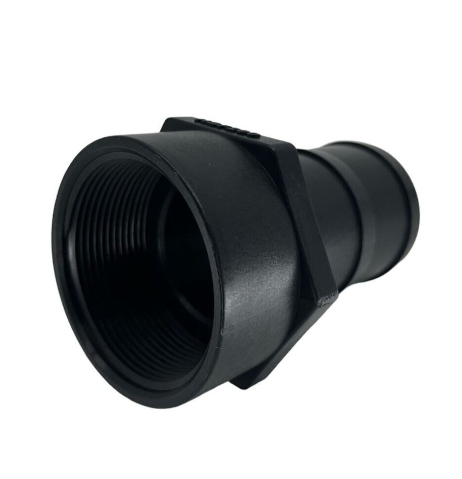 TerreMax Straight Polypropylene Adapter 2 inch FNP x 2 inch Hose Barb - HBF200