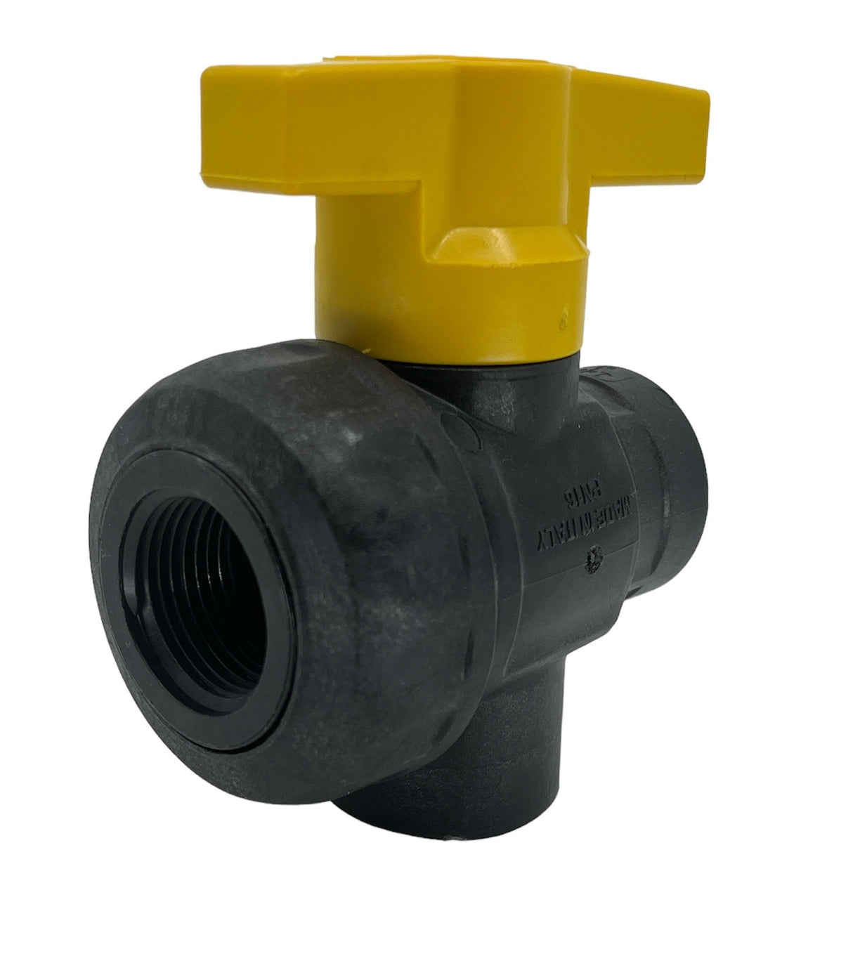 Hypro 1 Inch NPT 3 Way Polypropylene Union Ball Valve - 9951-3100N