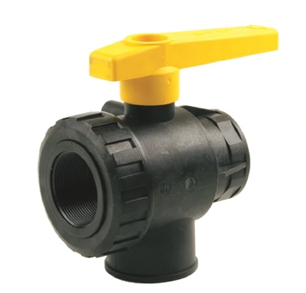 Hypro 1-1/4" FPT 3 Way Union Ball Valve - 9951-3125N