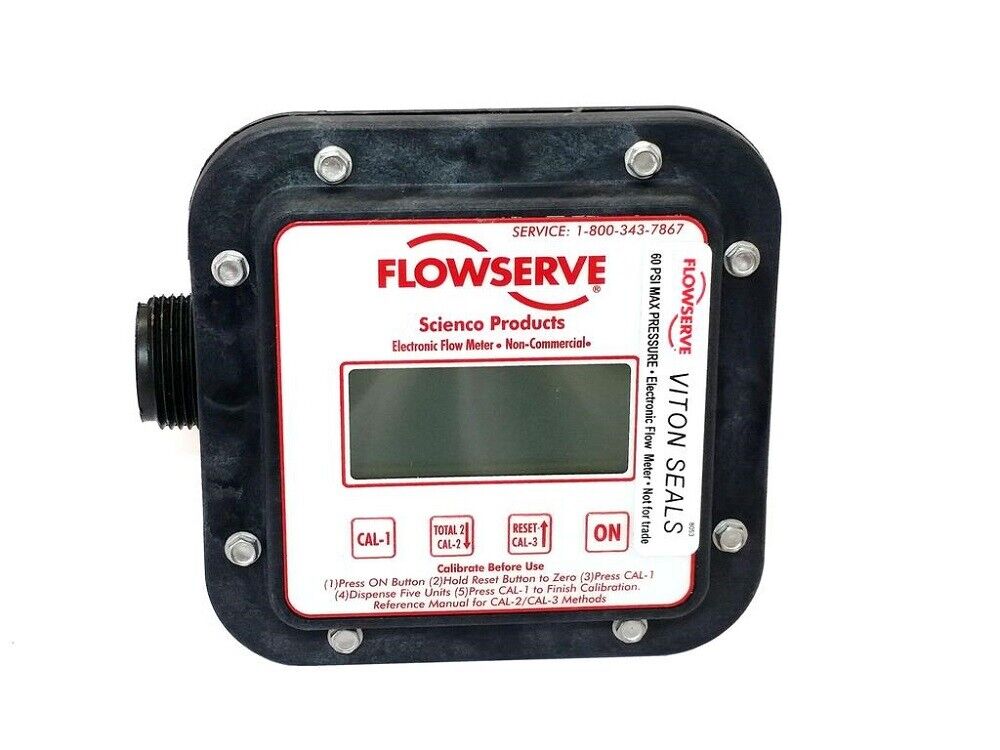 Flowserve Scienco Fixed Mount Electronic Flow Meter 1" MPT Connections - SEM-100