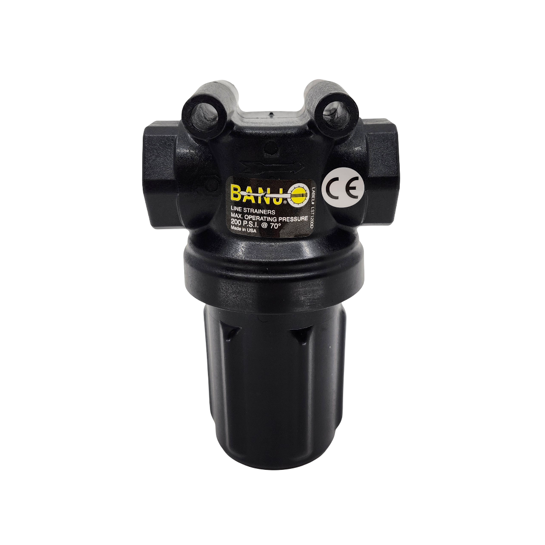 Banjo Mini T Strainer with 50 Mesh Screen & Black Bowl 1/2" X 1/2" - LSTM050-50