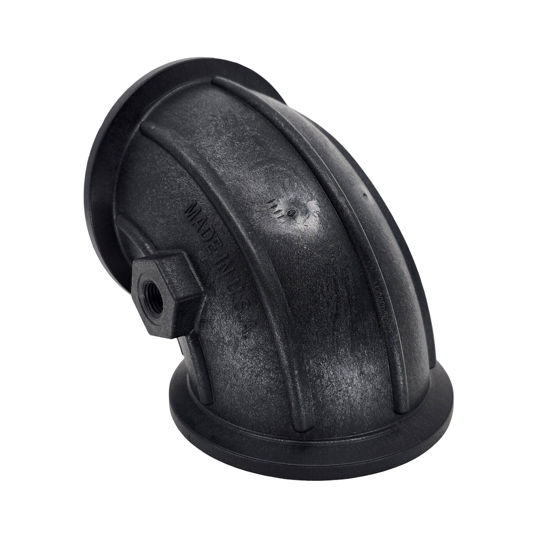 Banjo 90 Degree Manifold Flange Sweep w/ Gauge Port 3" - M300SWPG90