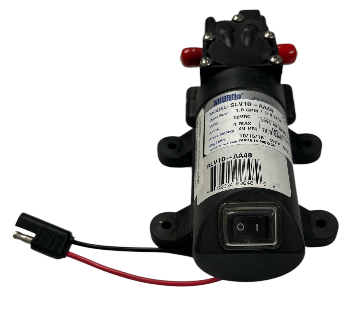 Shurflo SLV Series Diaphragm Pump, Automatic Switch, 12 VDC 1 GPM - SLV10-AA48