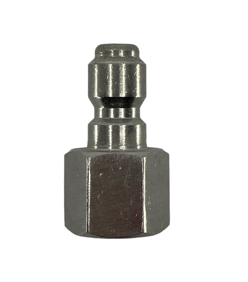 J.E. Adams 1/4 Inch F Quick Disconnect Stainless Steel Plug, 5000 PSI - 7187P