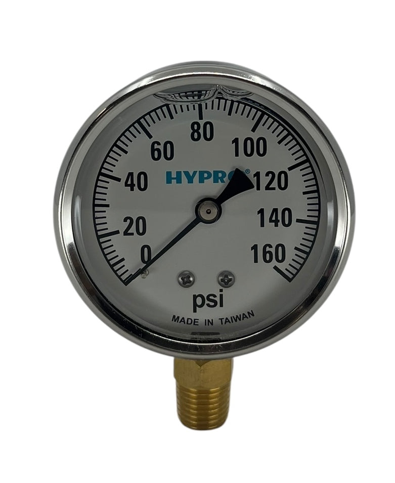 Hypro Glycerin Filled Pressure Gauge 2-1/2" Face 1/4" LM Stem, 0-160 PSI - GG160