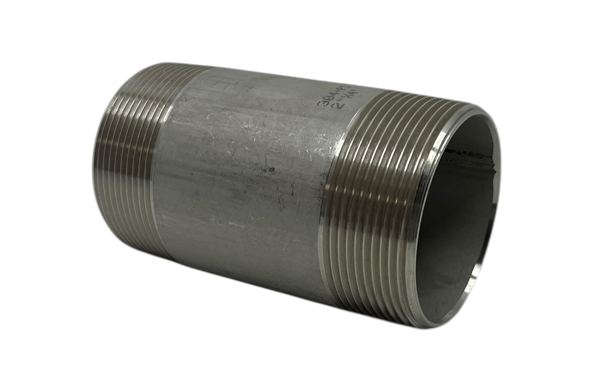 Hypro Stainless Steel Nipple 304 Stainless Steel 2" MNPT x 4" Long - 7200400