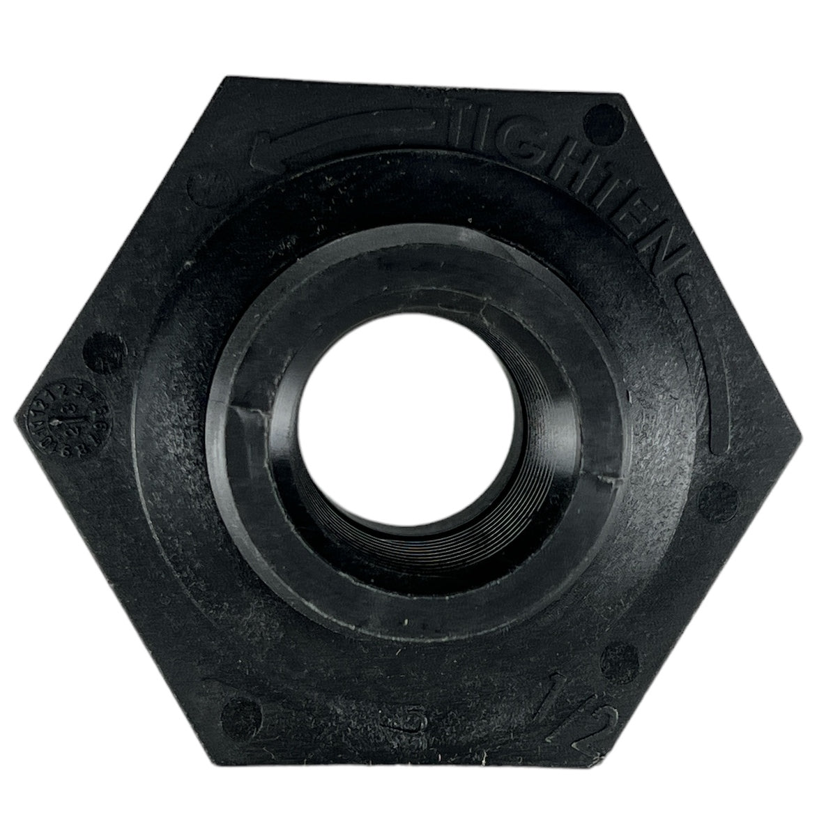 Ace Roto Mold Polypropylene Bulkhead 1/2" FPT, 1-1/4" Hole Required - 10058