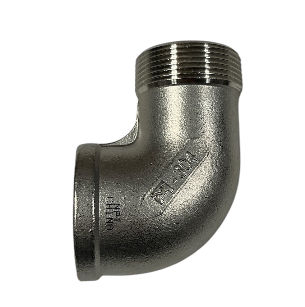 Hypro Stainless Steel Street Elbow Fitting, 1-1/2" MNPT X 1-1/2" FNPT - 7SE112