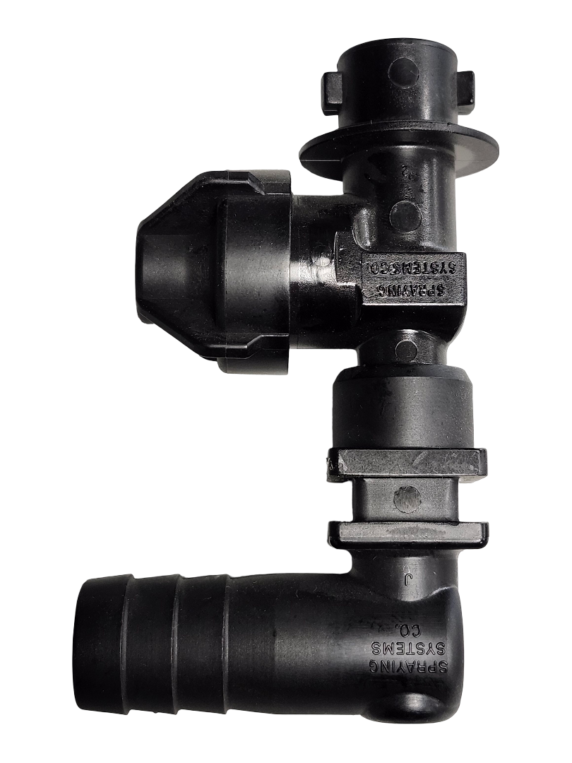 Válvula de retención de una sola espiga Teejet, cuerpo de boquilla, manguera de 3/4" - 19349-211-785-NYB