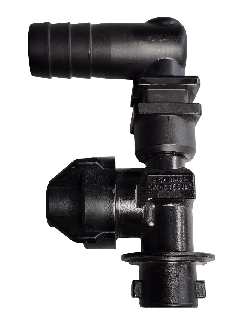 Válvula de retención de una sola espiga Teejet, cuerpo de boquilla, manguera de 3/4" - 19349-211-785-NYB