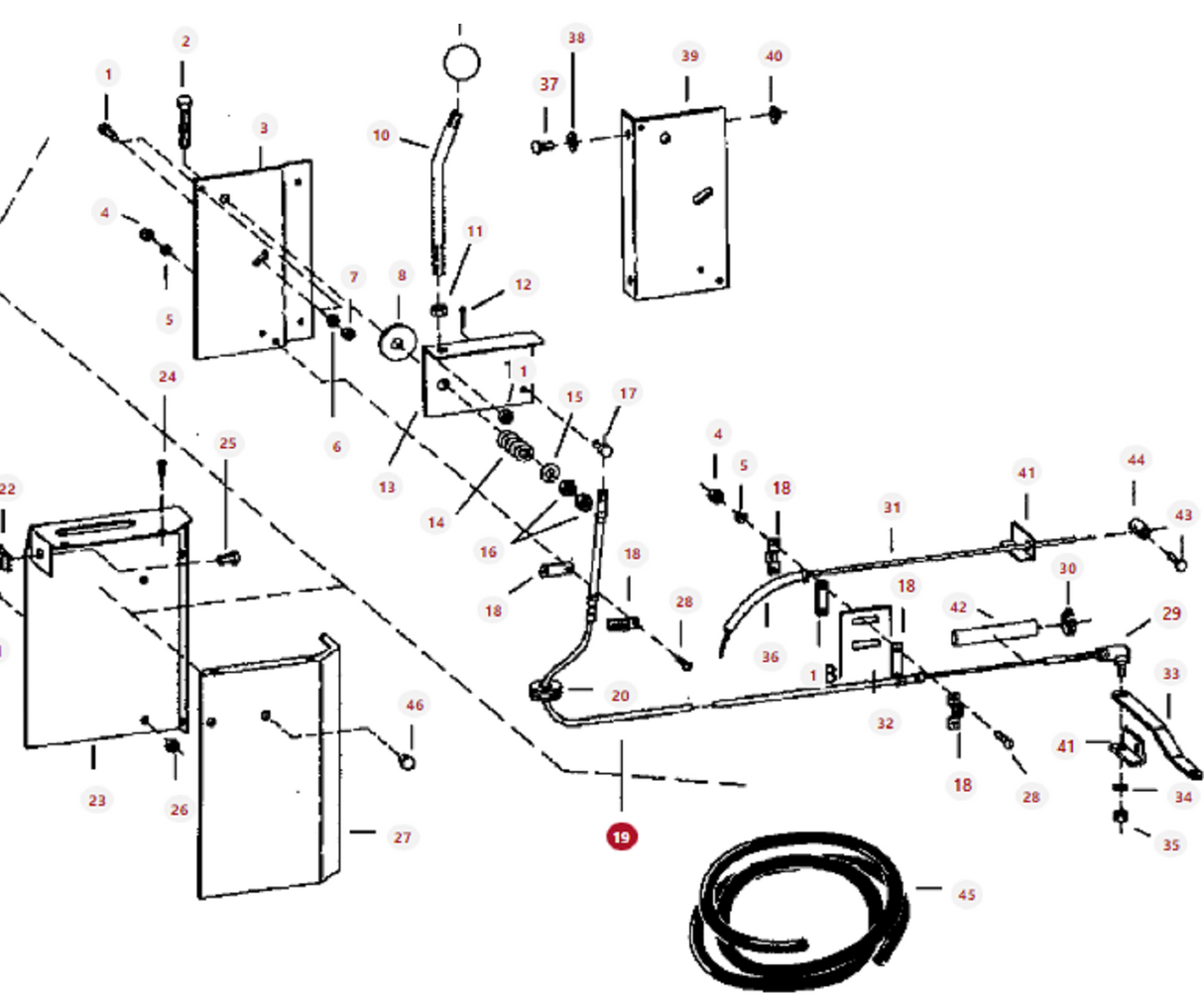 Agco Hand Throttle Cable For Spra-Coupe 215/216, 218, 220/230, 223, 233 - 6625226