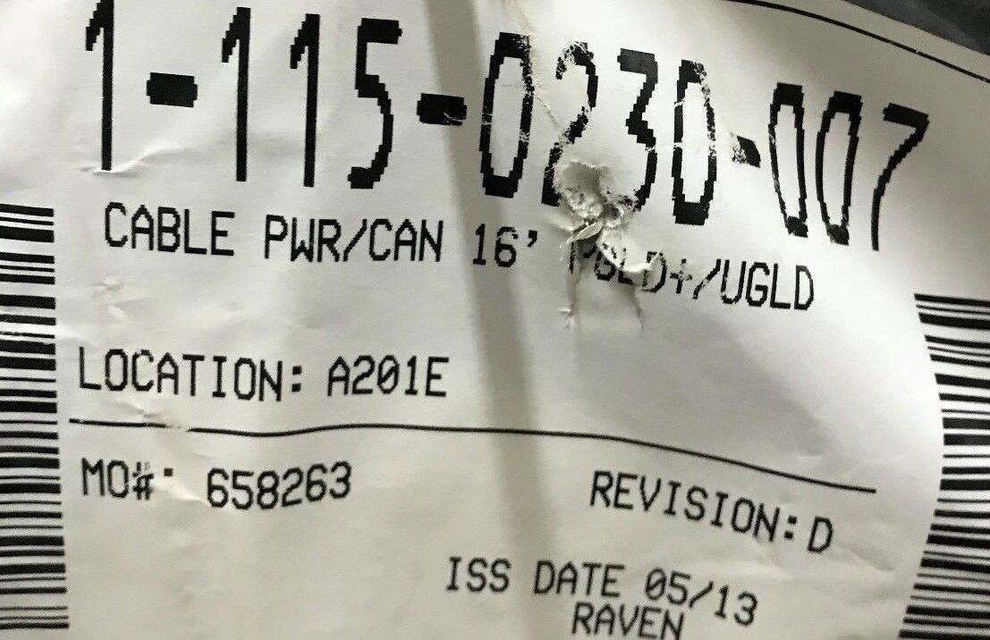 Raven Cable PWR/CAN 16 Feet PGLD+/UGLD - 115-0230-007