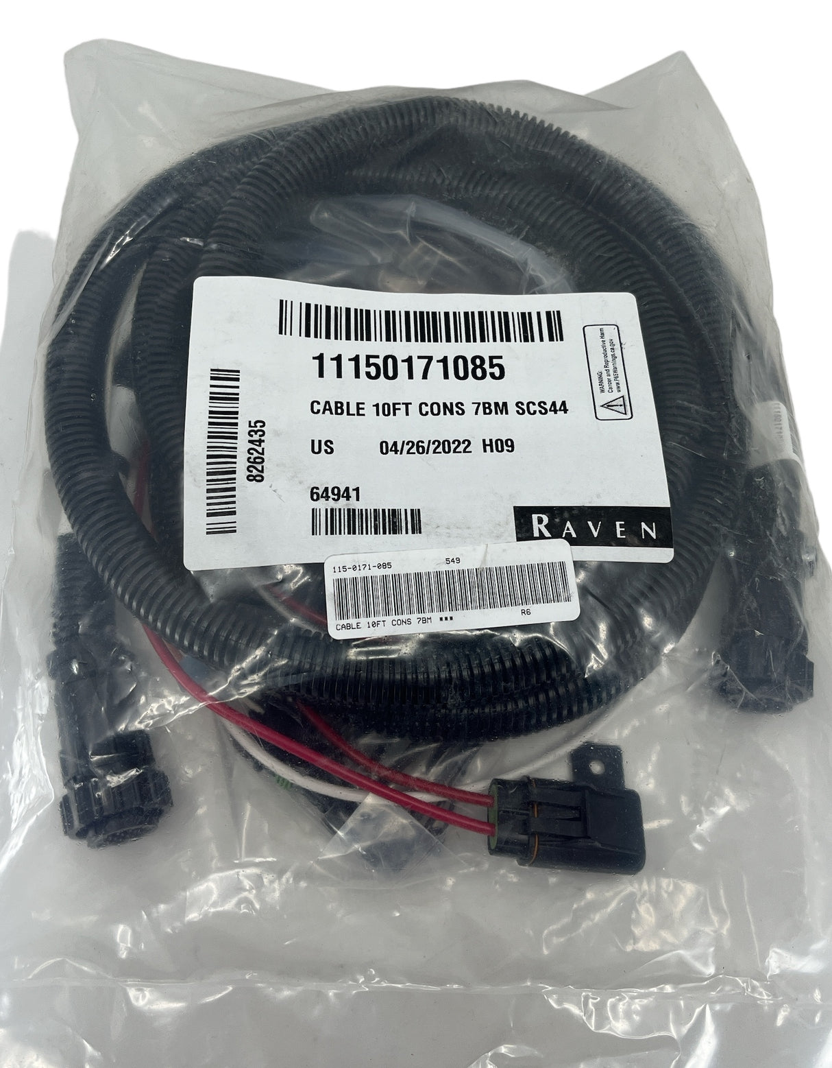 Raven 10 Foot Console Cable 7 Boom, For SCS 440/450 Controllers - 115-0171-085