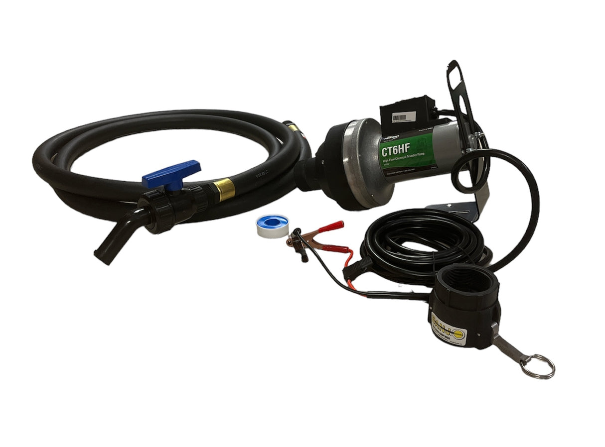 Flowserve CT6 12V High Flow Viton Pump With Hose, Bracket, Valve, 2" QC - CT6-3V5BA-005