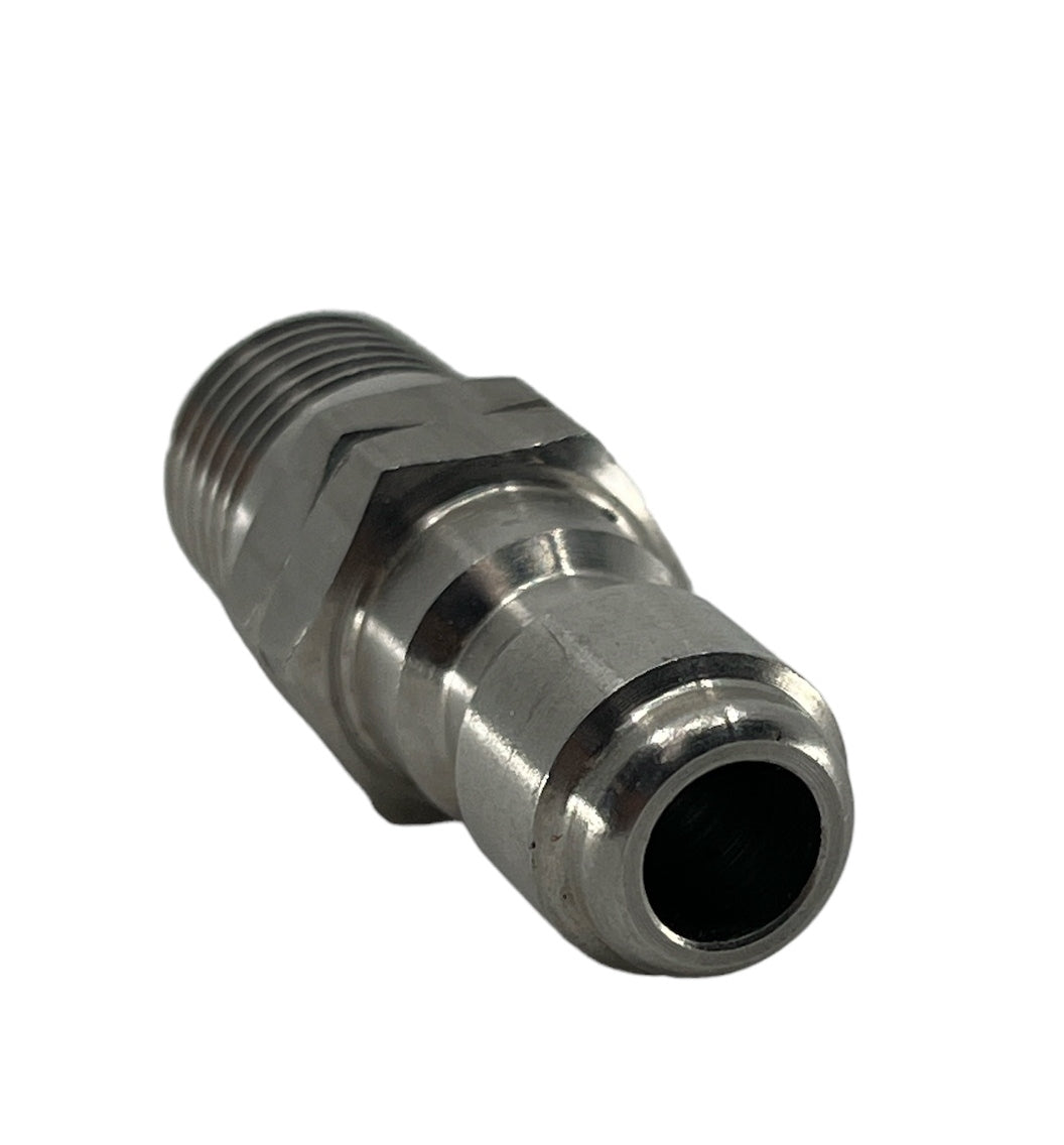 J.E. Adams Quick Disconnect Stainless Steel Plug 1/4" M, 5000 PSI - 7186P