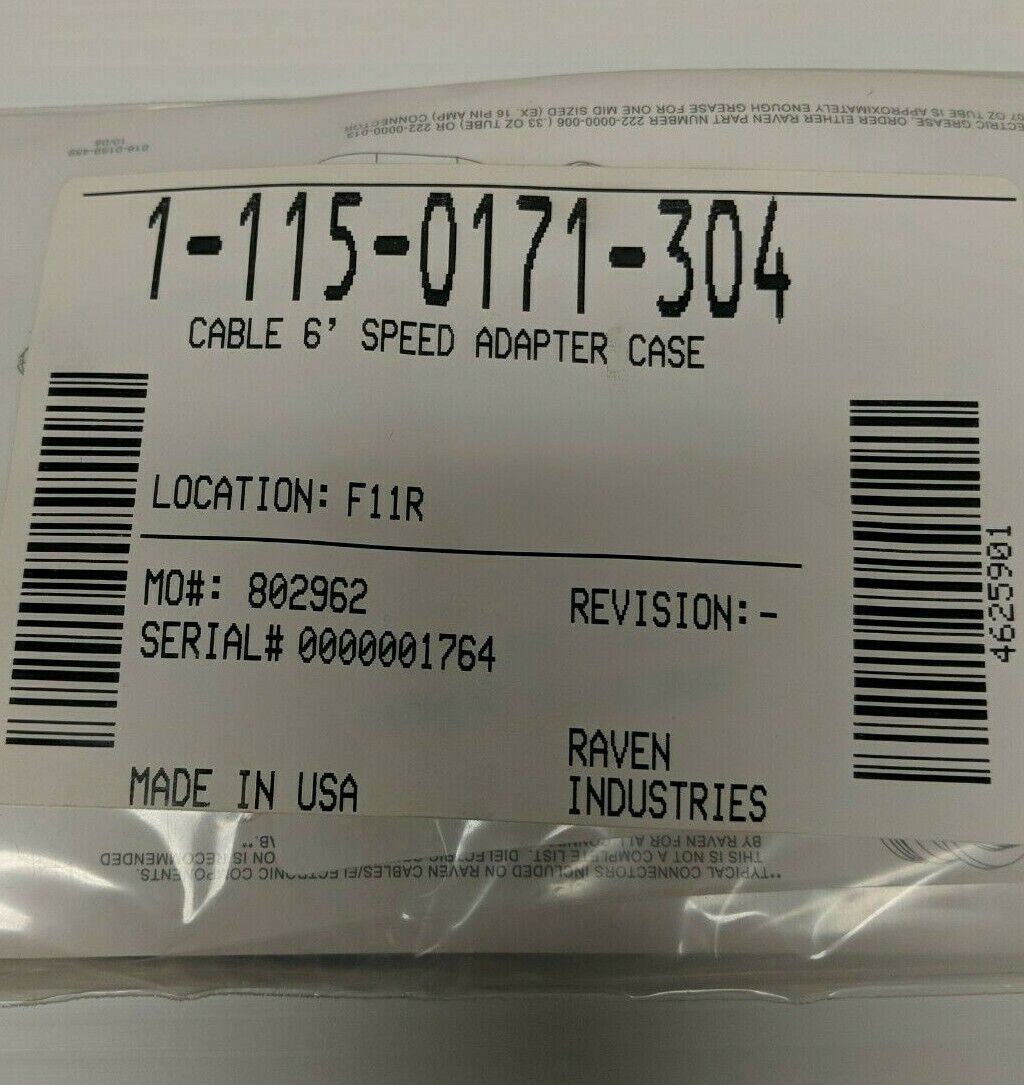 Raven 6 foot Speed Sensor Adapter Cable For Case - 115-0171-304