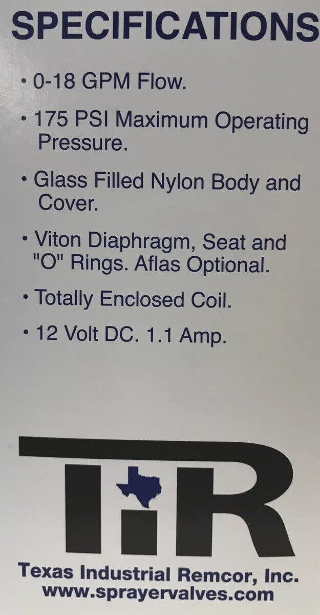 Texas Remcor Electric Boom Shutoff Weather Pack Solenoid Valve - SV.1999A.1V.WP