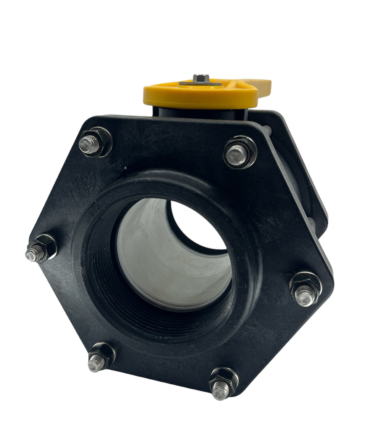 TerreMax Full Port Polypropylene Ball Valve 6 Bolt 3", Max PSI 100 - V300FPY