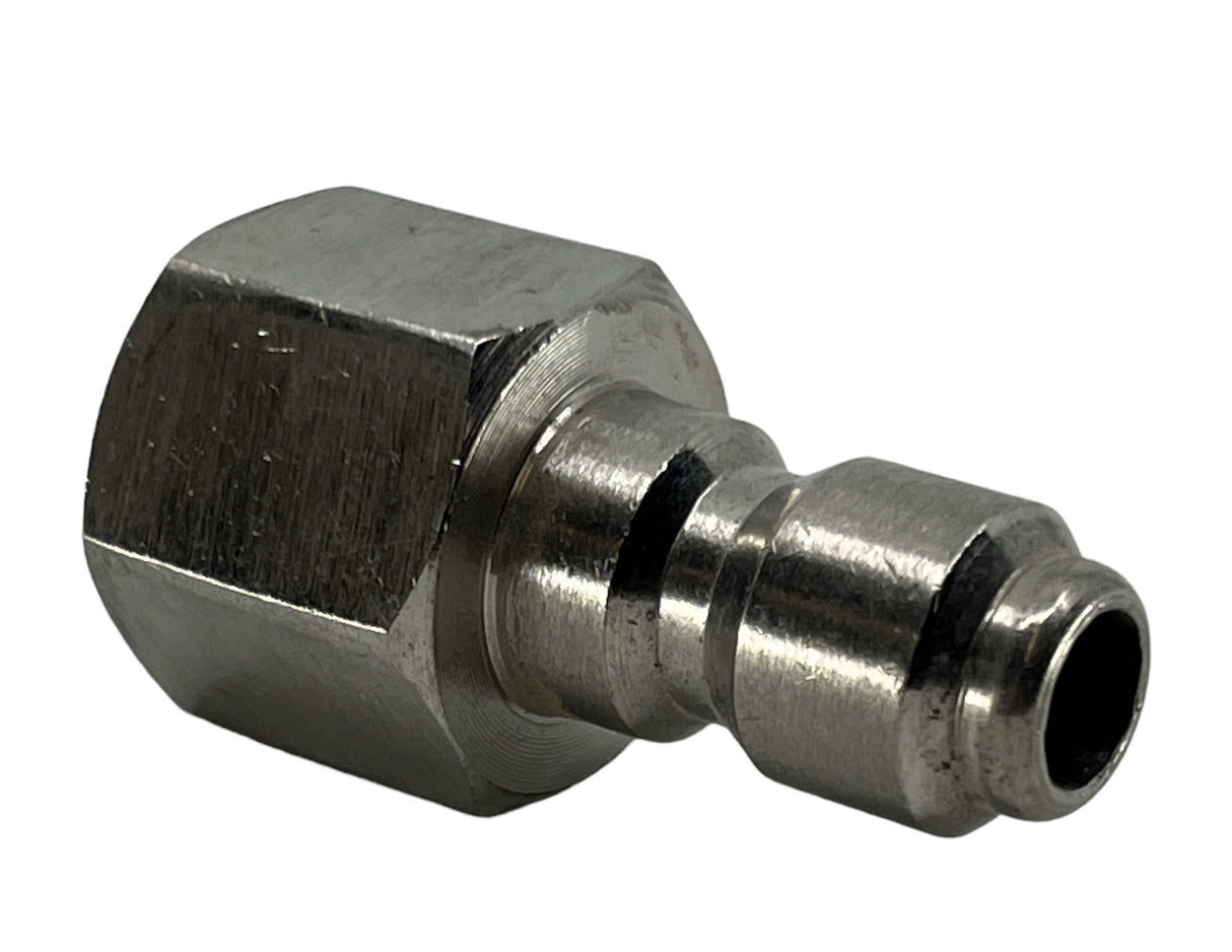 J.E. Adams 1/4 Inch F Quick Disconnect Stainless Steel Plug, 5000 PSI - 7187P