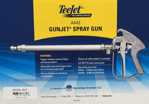 TeeJet GunJet Aluminum Spray Gun 22" Length With D6 Orifice Disc - AA43L-AL6