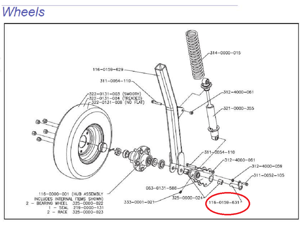 Raven Weld Pivot Pin for Power Glide Wheel Mount Autoboom System - 116-0159-631
