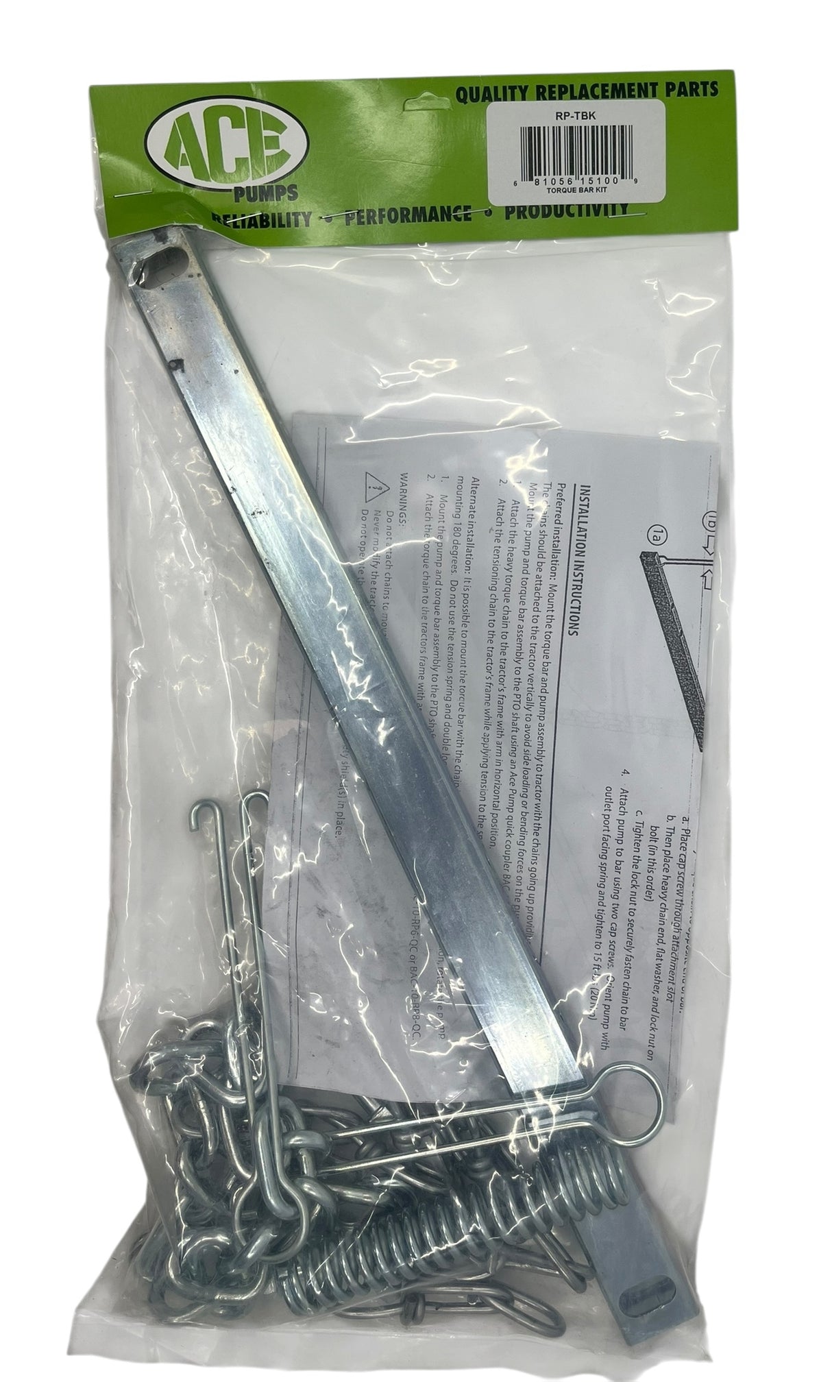 Ace Pumps Steel Torque Bar Accessory Kit For 6 And 8 Roller Pumps - RP-TBK