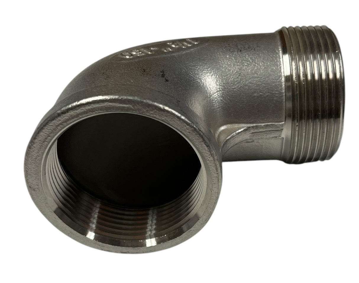 Hypro Stainless Steel Street Elbow Fitting, 1-1/2" MNPT X 1-1/2" FNPT - 7SE112