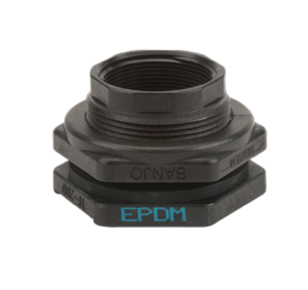 Banjo Poly Bulkhead Tank Fitting With EPDM Gasket 2" - TF200