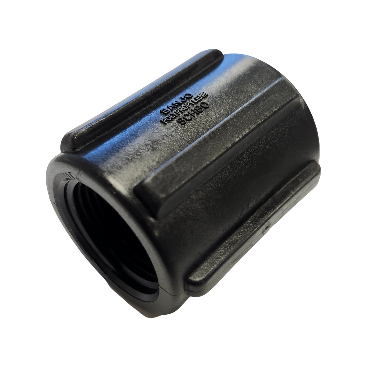 Banjo Black Poly Pipe Reducer Coupling 1" FNPT X 3/4" FNPT - RC100-075