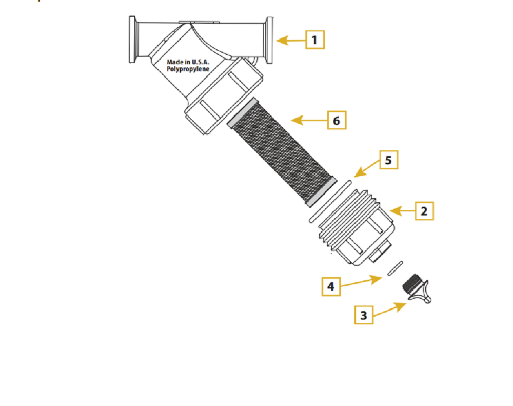 TerreMax Poly 2 in Full Port Manifold Y Strainer w/ 50 Mesh SS Screen - MLS22050