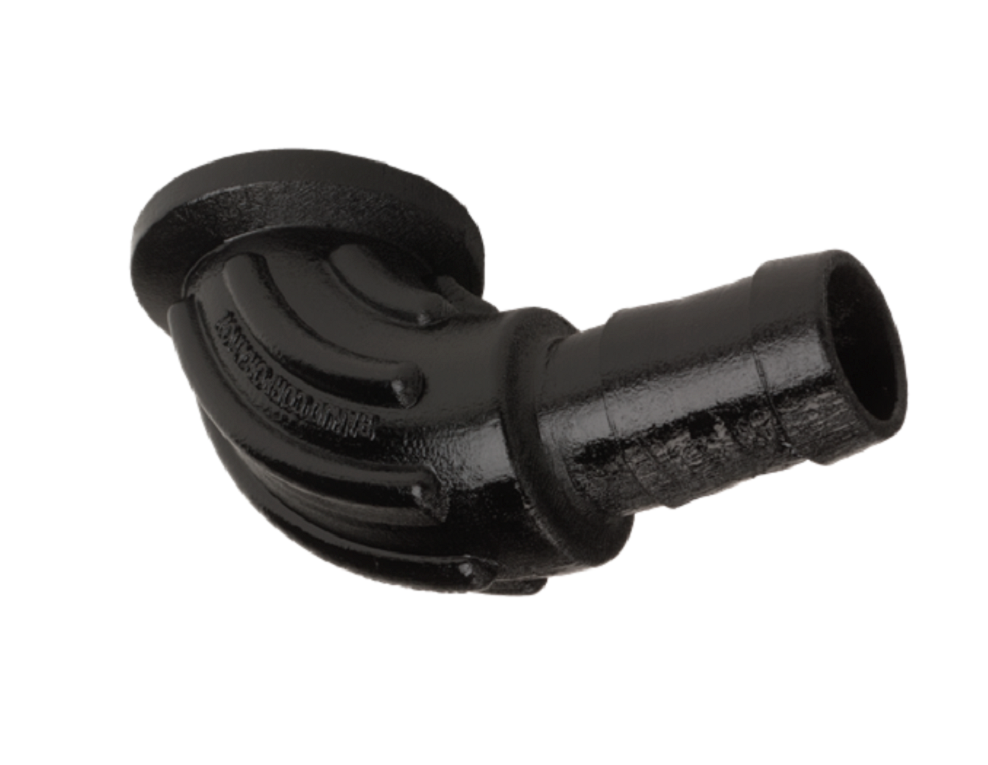 Banjo 90 Degree Manifold Flange Sweep 1" Flange X 1" Barb - M100BRBSWP90