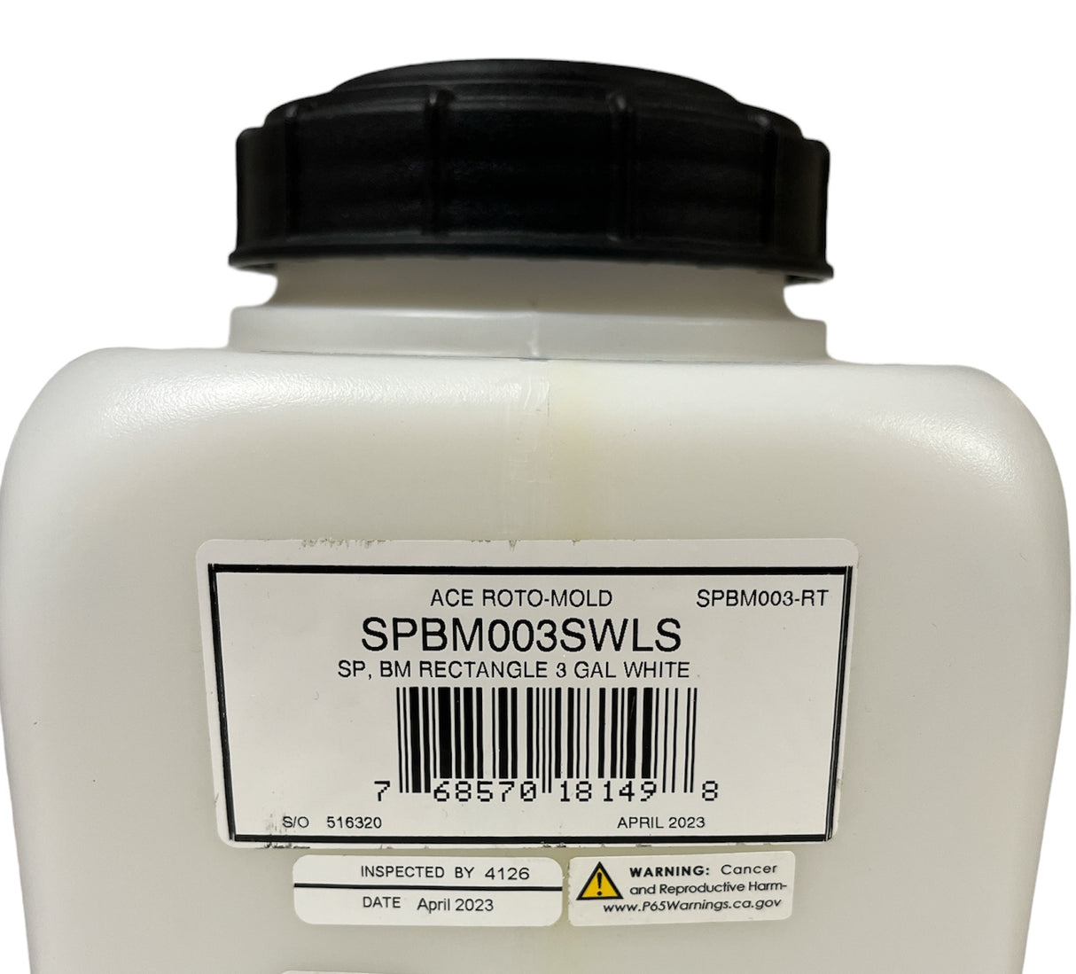 Ace Roto-Mold 3 Gallon Rectangle Rinse Tank With 5" Lid, 7x12x15 - SPBM003-RT