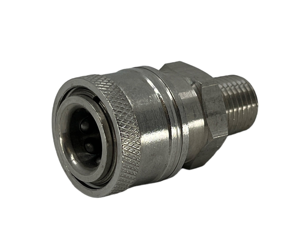 J.E. Adams Quick Disconnect Stainless Steel Socket 1/4" M, 7500 PSI - 7240P