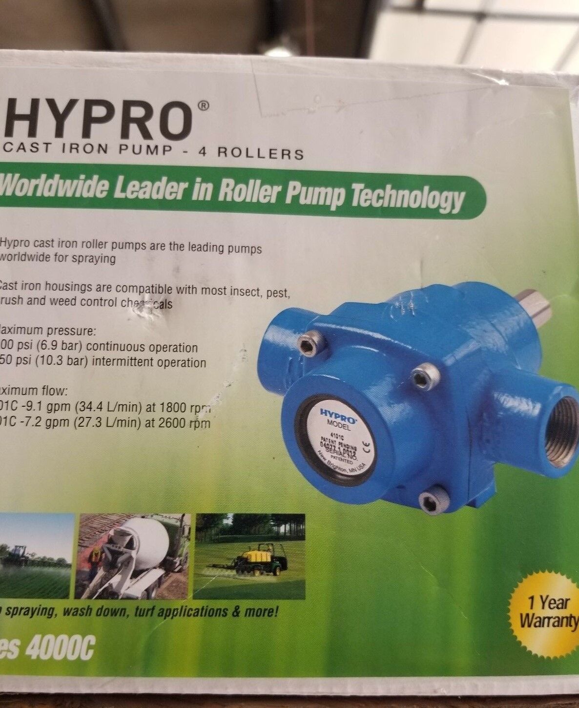Hypro Cast Iron 4 Roller Pump - 4101C