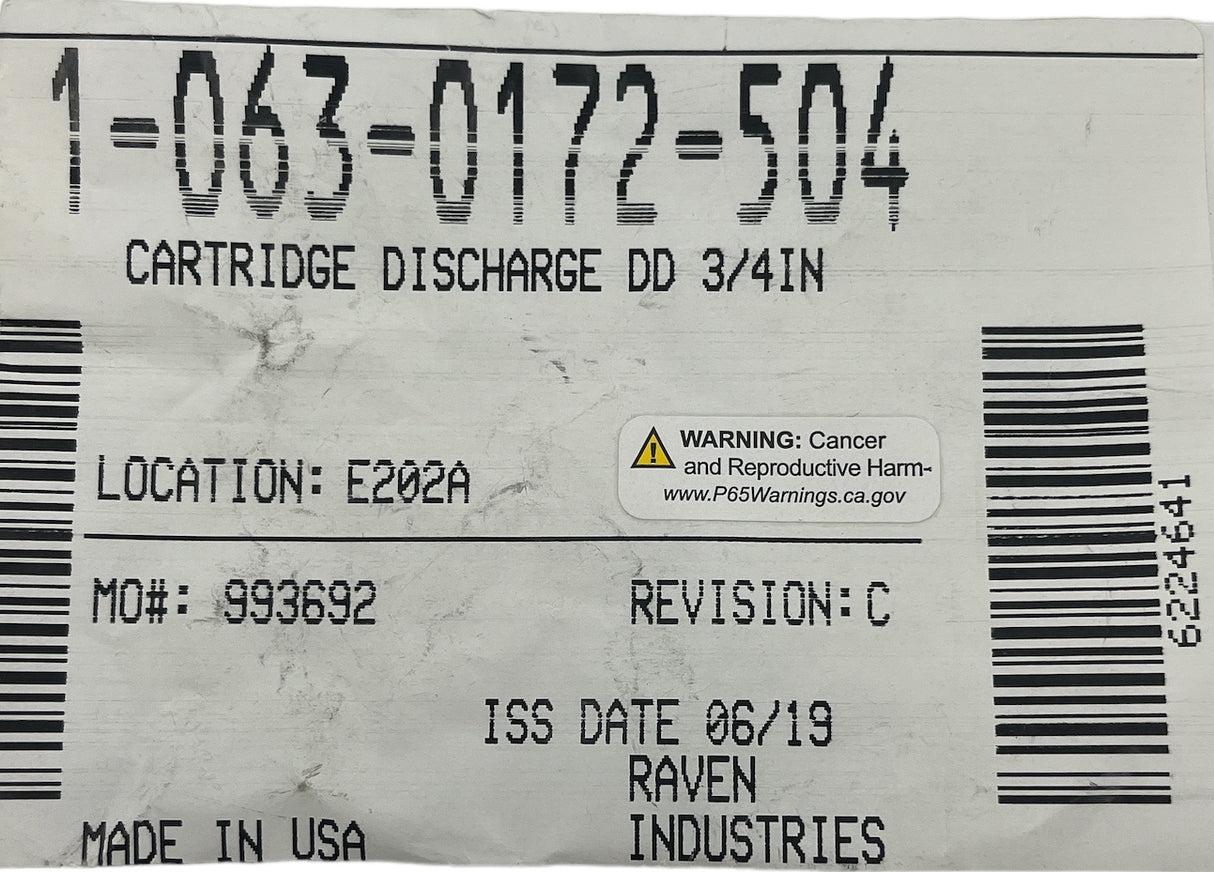 Raven Exhaust Check Valve Assembly for Injection Pump, 3/4" - 063-0172-504