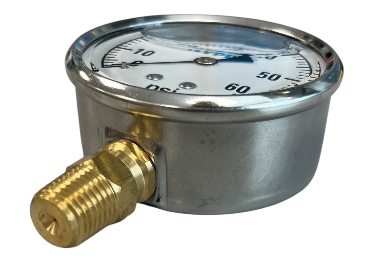 Hypro Glycerin Filled Pressure Gauge 2-1/2" Face 1/4" LM Stem, 0-60 PSI - GG60