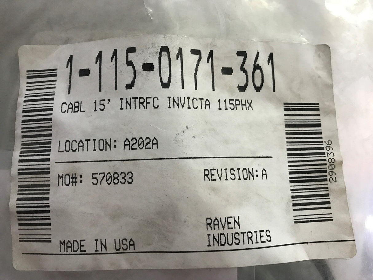 Raven 15 ft Interface Cable for Invicta 115/Phoenix 200 Receivers - 115-0171-361