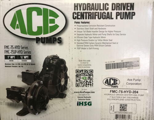 Ace Pumps Hydraulic Poly Pump 1" Suction x 3/4" Discharge - FMC-75-HYD-204 (49775)