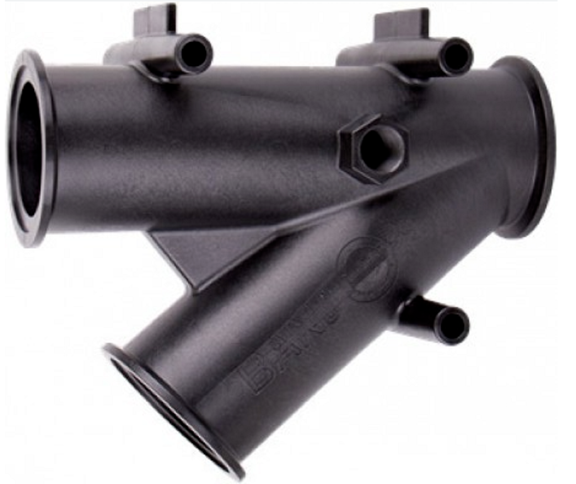 Banjo 3 Inch Full Port 45° Y Flange With 3/4" Gauge Port Manifold Flange - M300YG45