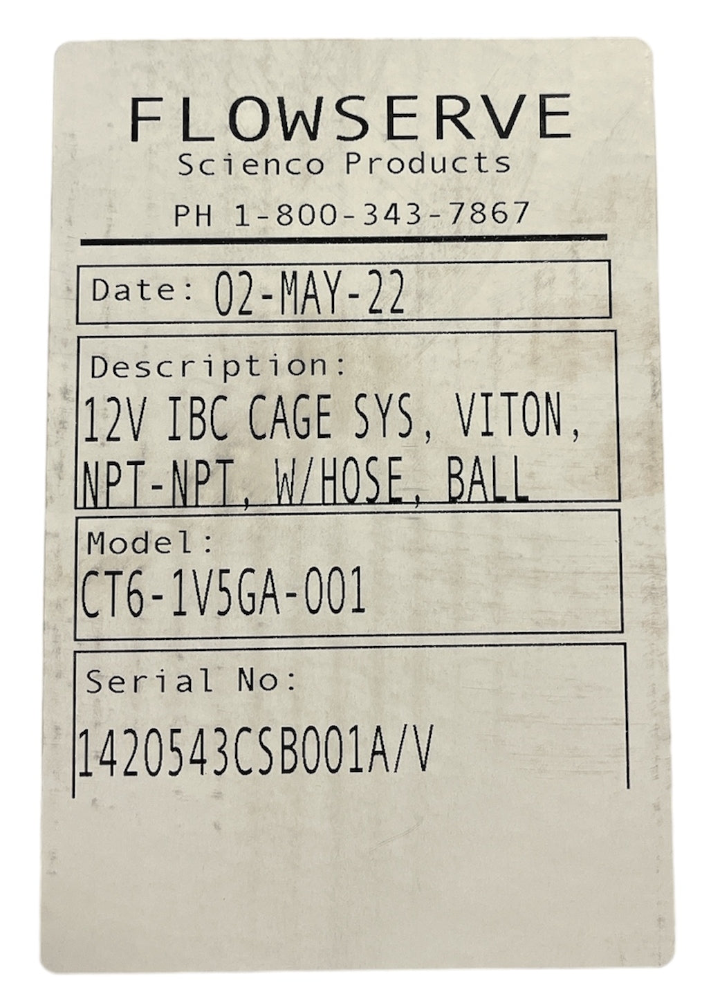 Flowserve IBC Caged System 12V Viton Chemical Pump with No Meter - CT6-1V5GA-001
