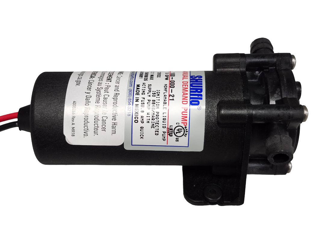 Shurflo 1 GPM Manual Demand Pump 3/8" Hose Barb, 12V, 20 PSI - 100-000-21