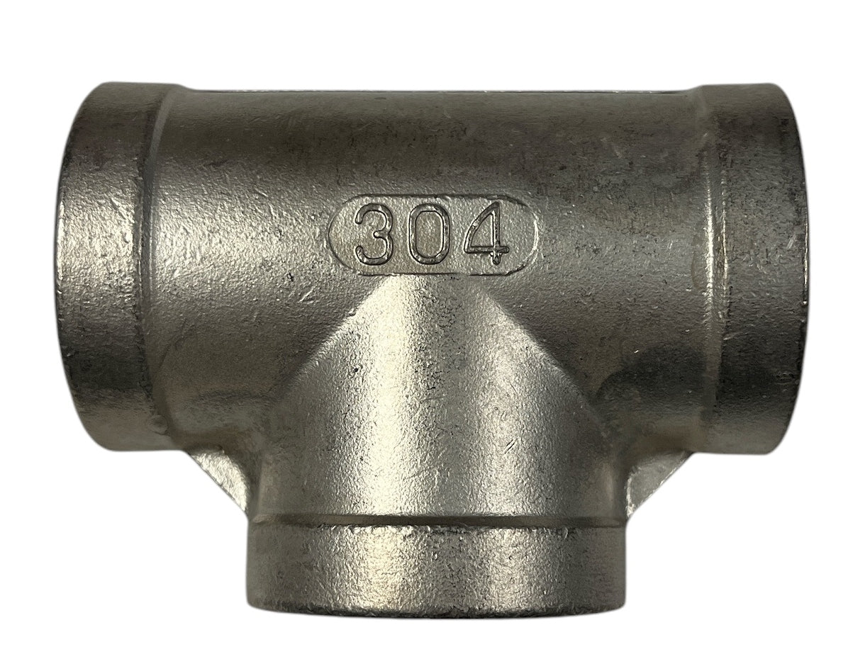 Hypro Stainless Steel Tee Fitting, 304 SS 1/4" FPT - 7TT114