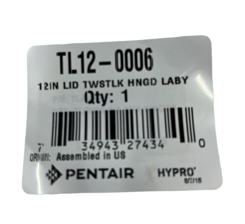 Hypro 12" Twist Lock Polypropylene Hinged Labyrinth Lid with Vent - TL12-0006